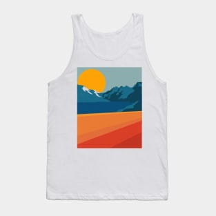 Retro Mountain Road Landscape Tank Top